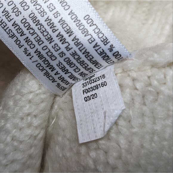 Wild Fable Ivory Ruffle Front Pullover Knit Sweater Size M - Picture 7 of 9